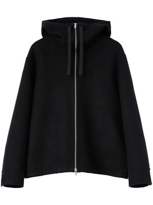 Jil Sander hooded virgin wool-blend jacket - Black