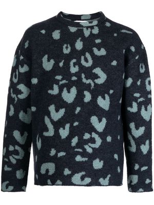 Jil Sander intarsia-knit wool jumper - Blue