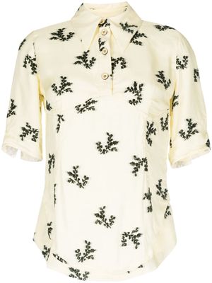 Jil Sander jacquard oversized-collar blouse - Yellow