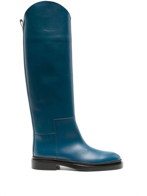 Jil Sander knee-high leather boots - Blue
