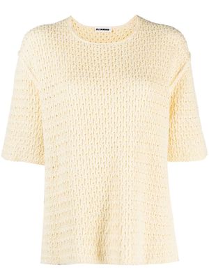 Jil Sander knitted cotton top - Yellow