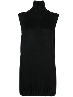 Jil Sander knitted high-neck vest - Black