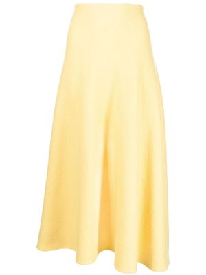Jil Sander knitted midi A-Line skirt - Yellow