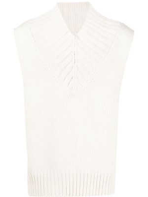 Jil Sander knitted V-neck vest - Neutrals