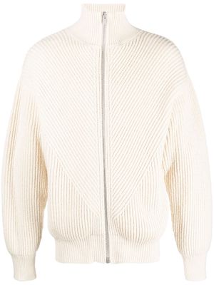 Jil Sander knitted zip-up cardigan - Neutrals