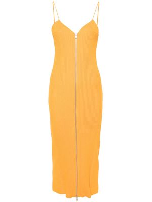 Jil Sander knitted zip-up dress - Orange