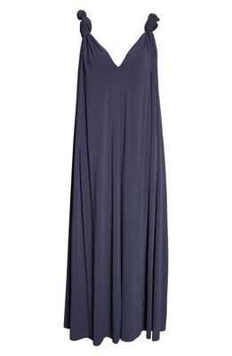 Jil Sander Knot Detail Sleeveless Jersey Dress in 022 - Uniform Grey