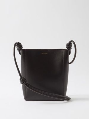 Jil Sander - Knotted-strap Mini Leather Tote Bag - Womens - Black