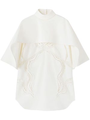 Jil Sander lace-detail cotton-silk cape top - White