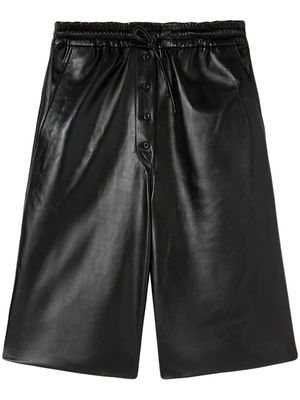 Jil Sander lambskin leather Bermuda shorts - Black