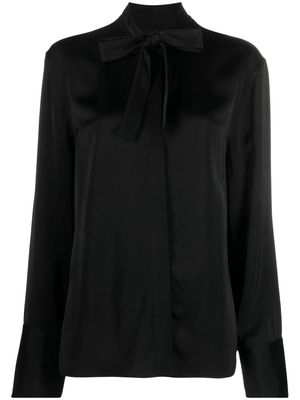 Jil Sander lavallière-neck satin blouse - Black