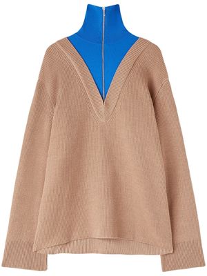 Jil Sander layered-design wool-blend jumper - Neutrals
