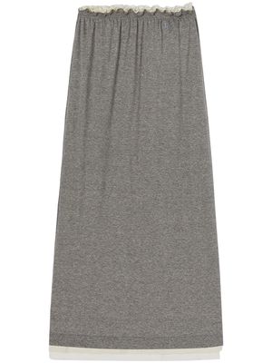 Jil Sander layered jersey midi skirt - Grey