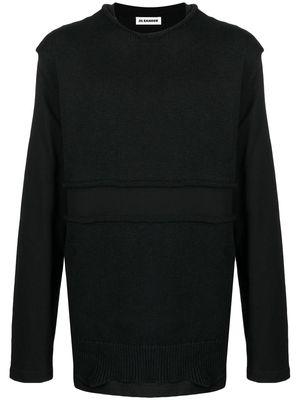 Jil Sander layered knit sweatshirt - Black
