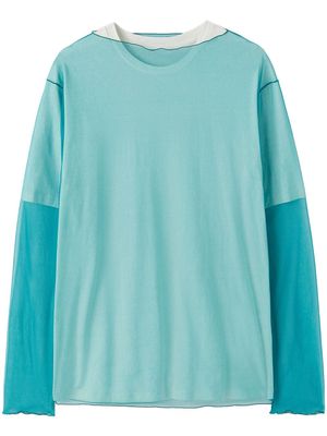 Jil Sander layered long-sleeve T-shirt - Blue