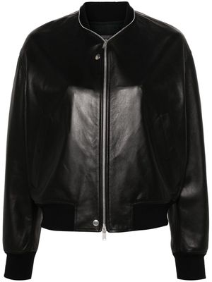 Jil Sander leather bomber jacket - Black