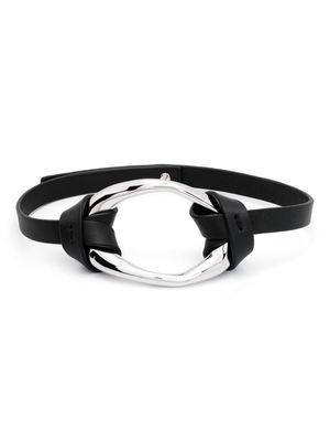 Jil Sander leather choker necklace - Black