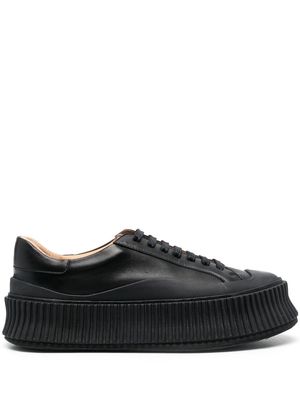 Jil Sander leather flatform sneakers - Black