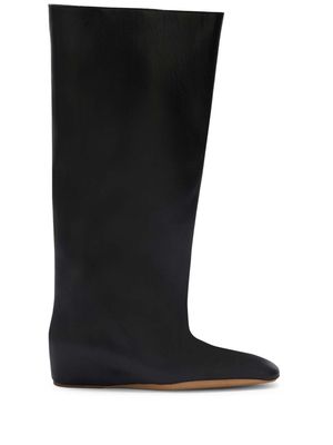 Jil Sander leather knee boots - 001 BLACK