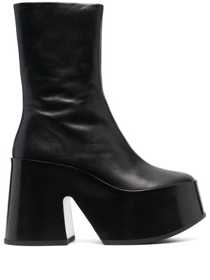 Jil Sander leather platform 110mm boots - Black