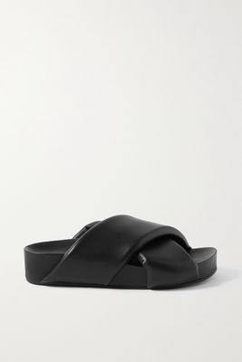 Jil Sander - Leather Platform Slides - Black