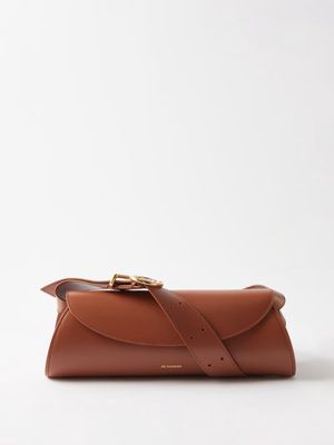 Jil Sander - Leather Shoulder Bag - Womens - Brown