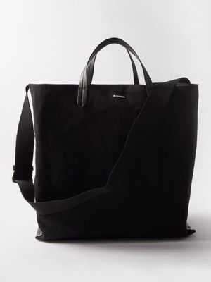 Jil Sander - Leather-trim Canvas Tote Bag - Mens - Black