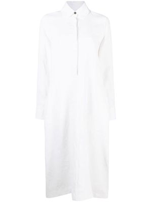 Jil Sander linen long-sleeve shirt dress - White