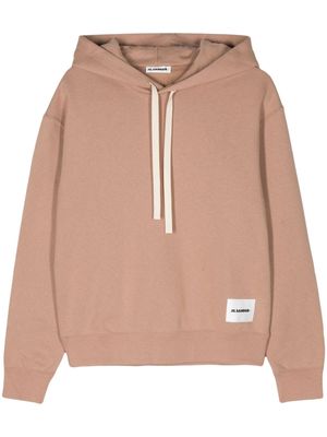 Jil Sander logo-appliqué cotton hoodie - Neutrals