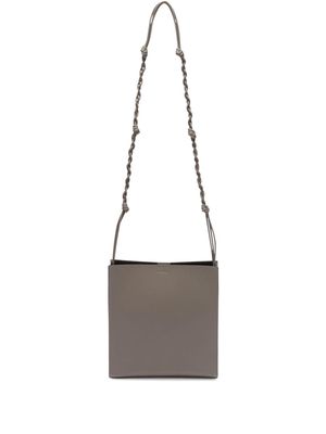 Jil Sander logo-debossed braided-strap shoulder bag - Grey