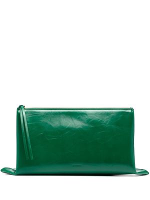 Jil Sander logo-embossed clutch bag - Green