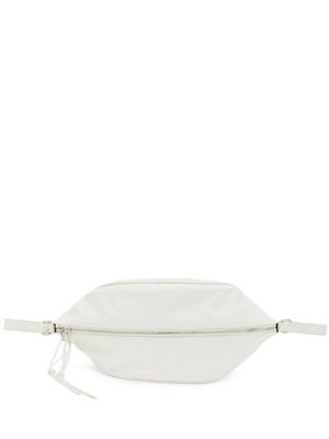 Jil Sander logo-embossed leather shoulder bag - White