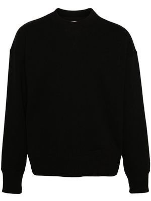 Jil Sander logo-embroidered cotton blend sweatshirt - Black