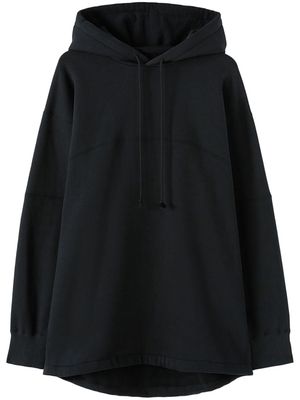 Jil Sander logo-embroidered cotton hoodie - Black