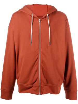 Jil Sander logo-embroidered cotton hoodie - Orange