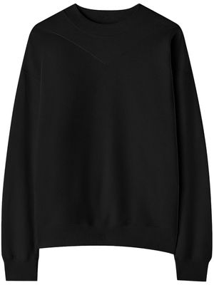 Jil Sander logo-embroidered cotton sweatshirt - Black