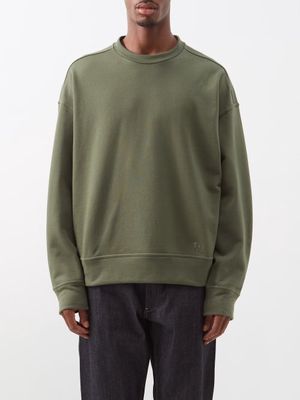 Jil Sander - Logo-embroidered Cotton Sweatshirt - Mens - Green