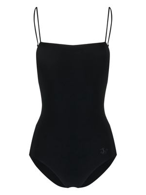 Jil Sander logo-embroidered open-back swimsuit - Black