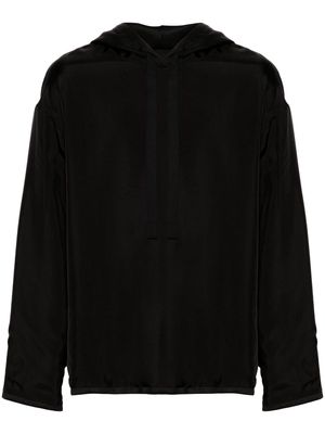 Jil Sander logo-embroidered reversible hoodie - Black