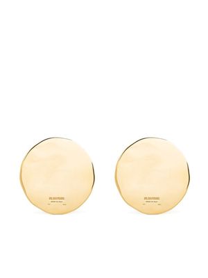 Jil Sander logo-engraved circular earrings - Gold