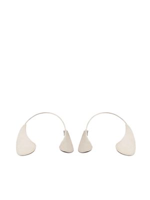 Jil Sander logo-engraved earrings - Silver