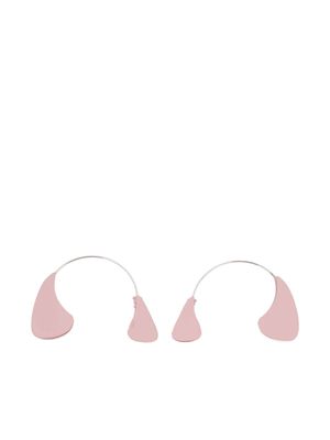 Jil Sander logo-engraved enamelled earrings - Pink