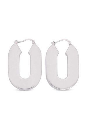 Jil Sander logo-engraved hoop earrings - Silver