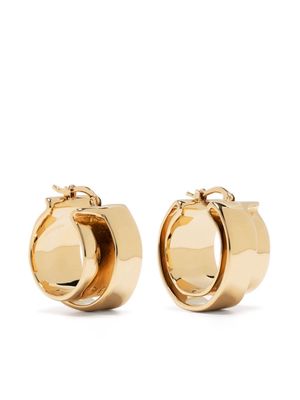 Jil Sander logo-engraved layered hoop earrings - Gold