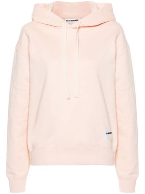 Jil Sander logo-patch cotton hoodie - Pink