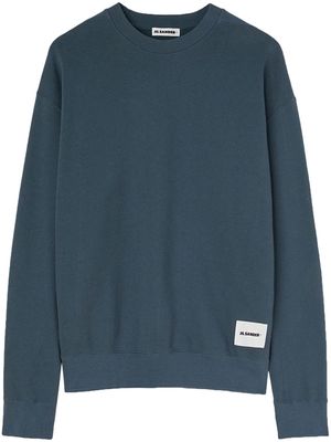 Jil Sander logo-patch cotton jumper - Grey