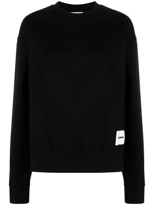 Jil Sander logo-patch cotton sweatshirt - Black