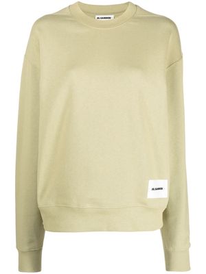 Jil Sander logo-patch cotton sweatshirt - Green