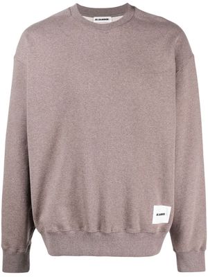 Jil Sander logo-patch detail sweatshirt - Brown