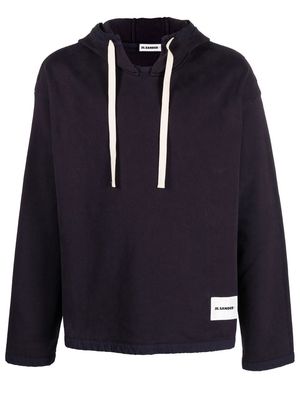 Jil Sander logo-patch hoodie - Purple